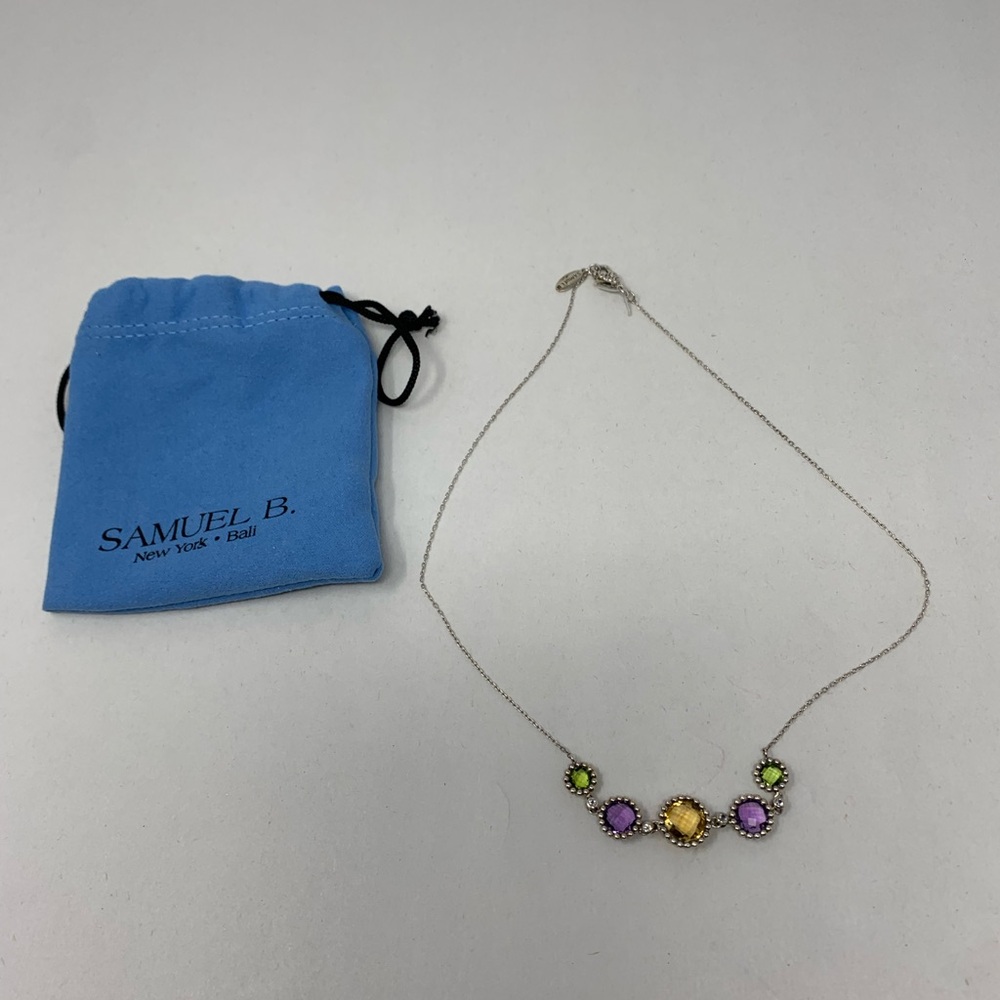 SAMUEL B. Silver 7.62 Ct. Tw. Gemstone Necklace